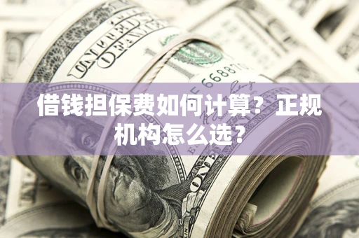 北京借钱担保费如何计算？正规机构怎么选？